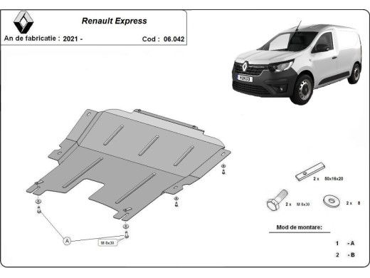 Stalowa Osłona pod silnik Renault Express