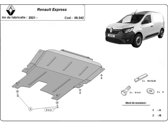Stalowa Osłona pod silnik Renault Express