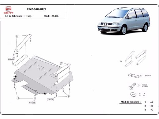 Stalowa Osłona pod silnik Seat Alhambra