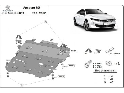Stalowa Osłona pod silnik Peugeot 508