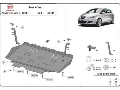Stalowa Osłona pod silnik Seat Altea