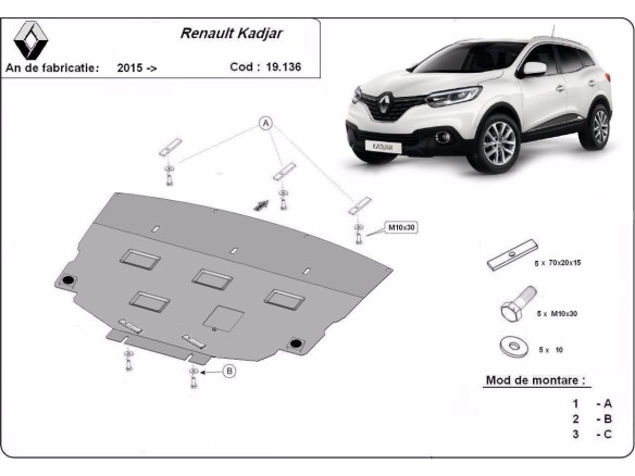 Stalowa Osłona pod silnik Renault Kadjar