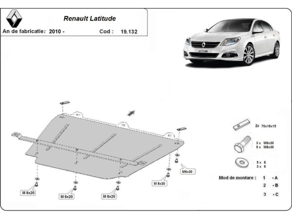 Stalowa Osłona pod silnik Renault Latitude