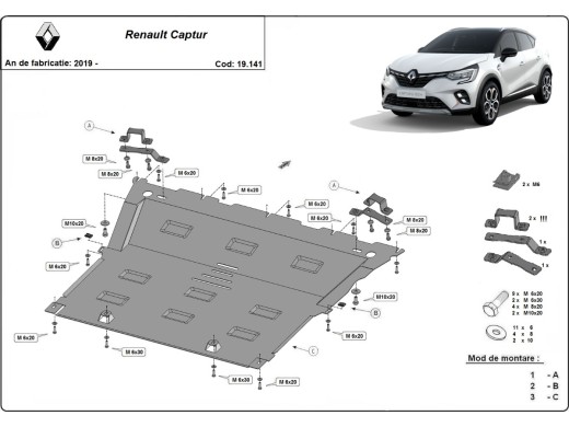 Stalowa Osłona pod silnik Renault Captur