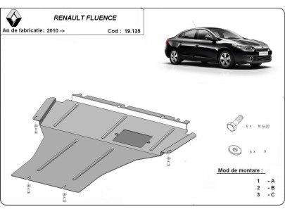 Stalowa Osłona pod silnik Renault Fluence