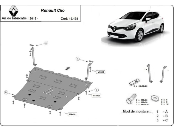 Stalowa Osłona pod silnik Renault Clio 5