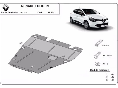 Stalowa Osłona pod silnik Renault Clio 4