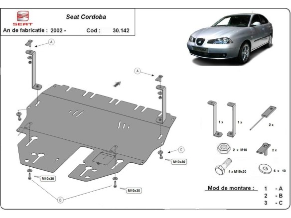 Stalowa Osłona pod silnik Seat Cordoba