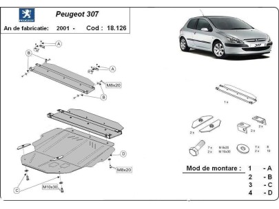 Stalowa Osłona pod silnik Peugeot 307