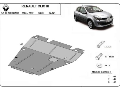 Stalowa Osłona pod silnik Renault Clio 3