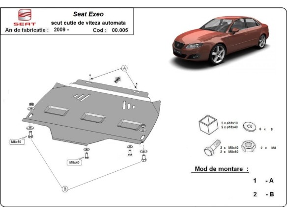 Stalowa Osłona automatycznej skrzyni biegów Seat Exeo