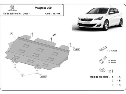 Stalowa Osłona pod silnik Peugeot 308