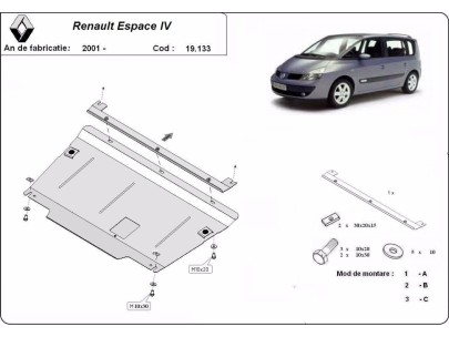 Stalowa Osłona pod silnik Renault Espace 4