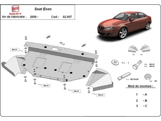 Stalowa Osłona pod silnik Seat Exeo