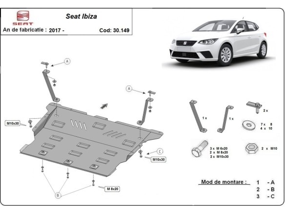 Stalowa Osłona pod silnik Seat Ibiza