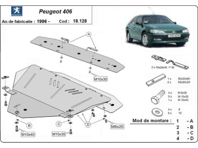Stalowa Osłona pod silnik Peugeot 406
