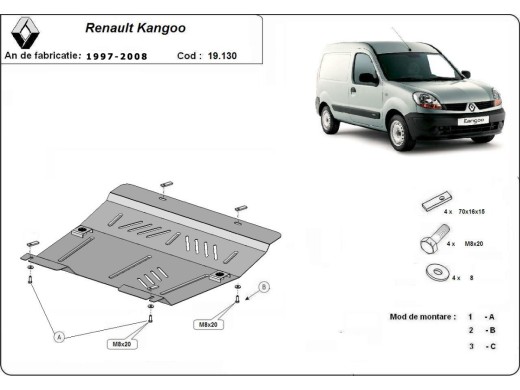 Stalowa Osłona pod silnik Renault Kangoo