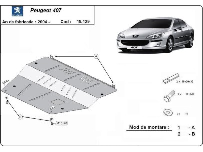 Stalowa Osłona pod silnik Peugeot 407