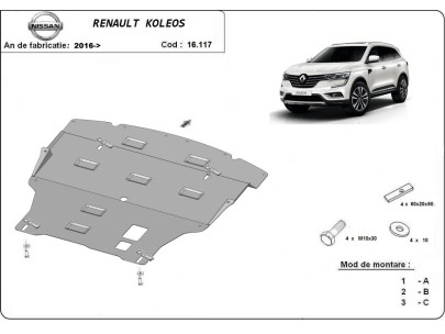 Stalowa Osłona pod silnik Renault Koleos
