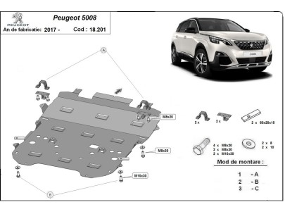 Stalowa Osłona pod silnik Peugeot 5008
