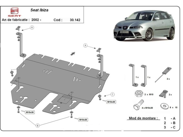 Stalowa Osłona pod silnik Seat Ibiza Benzyna