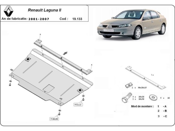 Stalowa Osłona pod silnik Renault Laguna 2