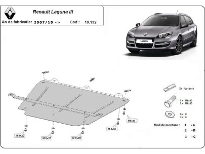 Stalowa Osłona pod silnik Renault Laguna 3