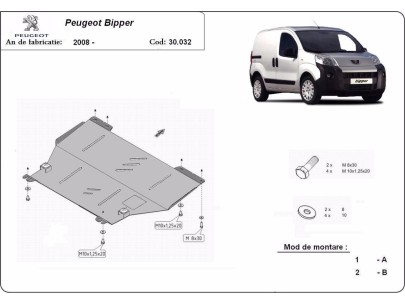 Stalowa Osłona pod silnik Peugeot Bipper