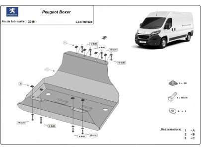 Stalowa Osłona zbiornika paliwa Peugeot Boxer