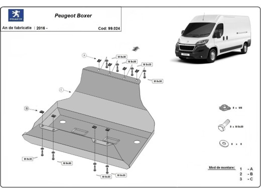 Stalowa Osłona zbiornika paliwa Peugeot Boxer