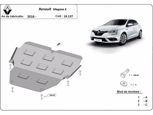 Stalowa Osłona pod silnik Renault Megane 4