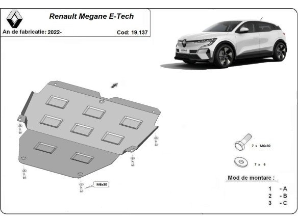 Stalowa Osłona pod silnik Renault Megane E-Tech
