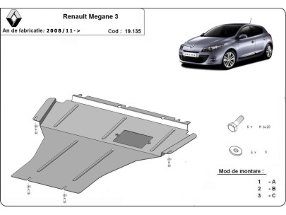 Stalowa Osłona pod silnik Renault Megane 3