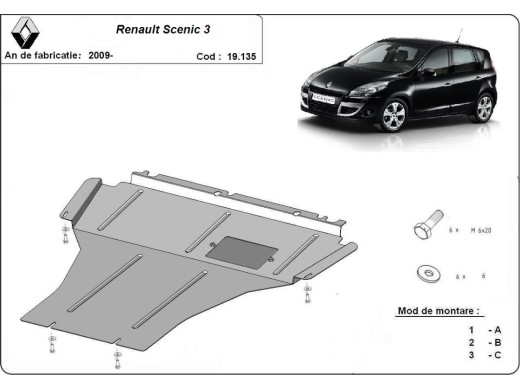 Stalowa Osłona pod silnik Renault Scenic 3