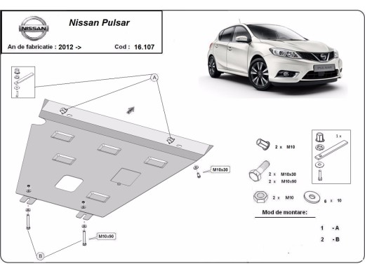 Stalowa Osłona pod silnik Nissan Pulsar
