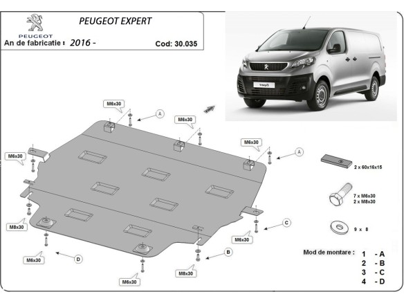 Stalowa Osłona pod silnik Peugeot Expert