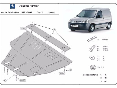 Stalowa Osłona pod silnik Peugeot Partner