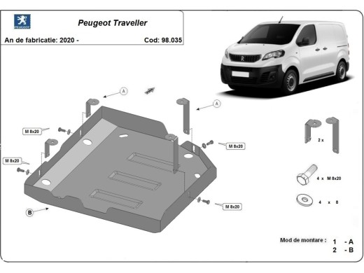 Stalowa Stalowa Osłona AdBlue Peugeot Traveller