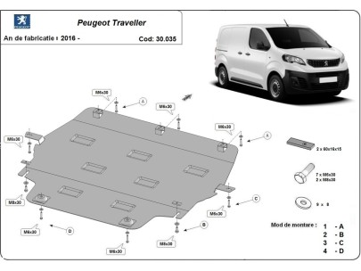 Stalowa Osłona pod silnik Peugeot Traveller