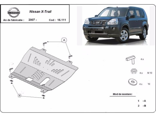 Stalowa Osłona pod silnik Nissan X-Trail T31