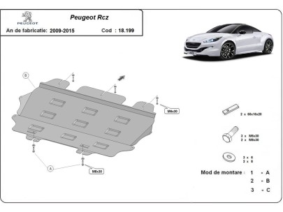 Stalowa Osłona pod silnik Peugeot Rcz