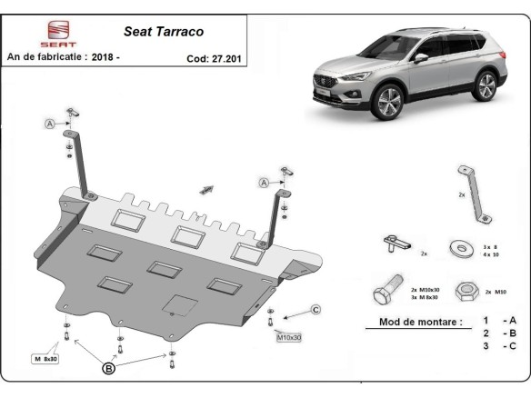 Stalowa Osłona pod silnik Seat Tarraco