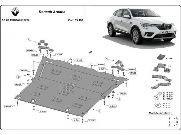 Stalowa Osłona pod silnik Renault Arkana