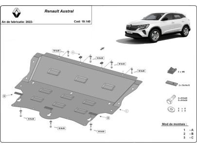 Stalowa Osłona pod silnik Renault Austral