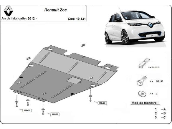 Stalowa Osłona pod silnik Renault Zoe