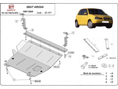 Stalowa Osłona pod silnik Seat Arosa