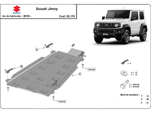 Stalowa Osłona  skrzynka transferowa Suzuki Jimny - Model 3-drzwiowy