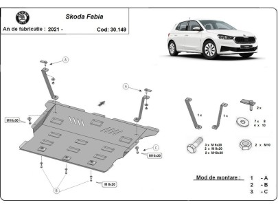 Stalowa Osłona pod silnik Skoda Fabia