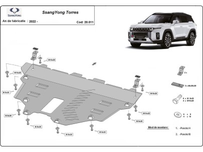 Stalowa Osłona pod silnik Ssangyong Torres