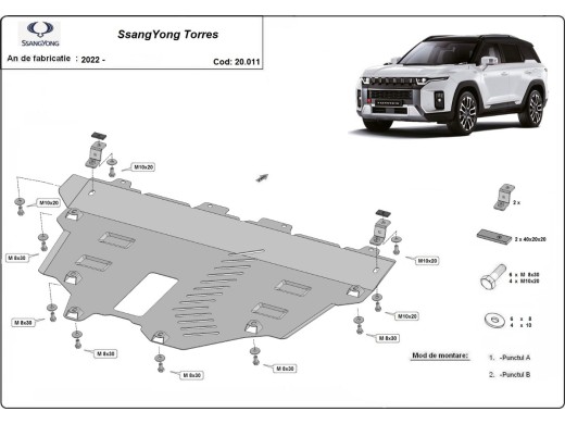 Stalowa Osłona pod silnik Ssangyong Torres